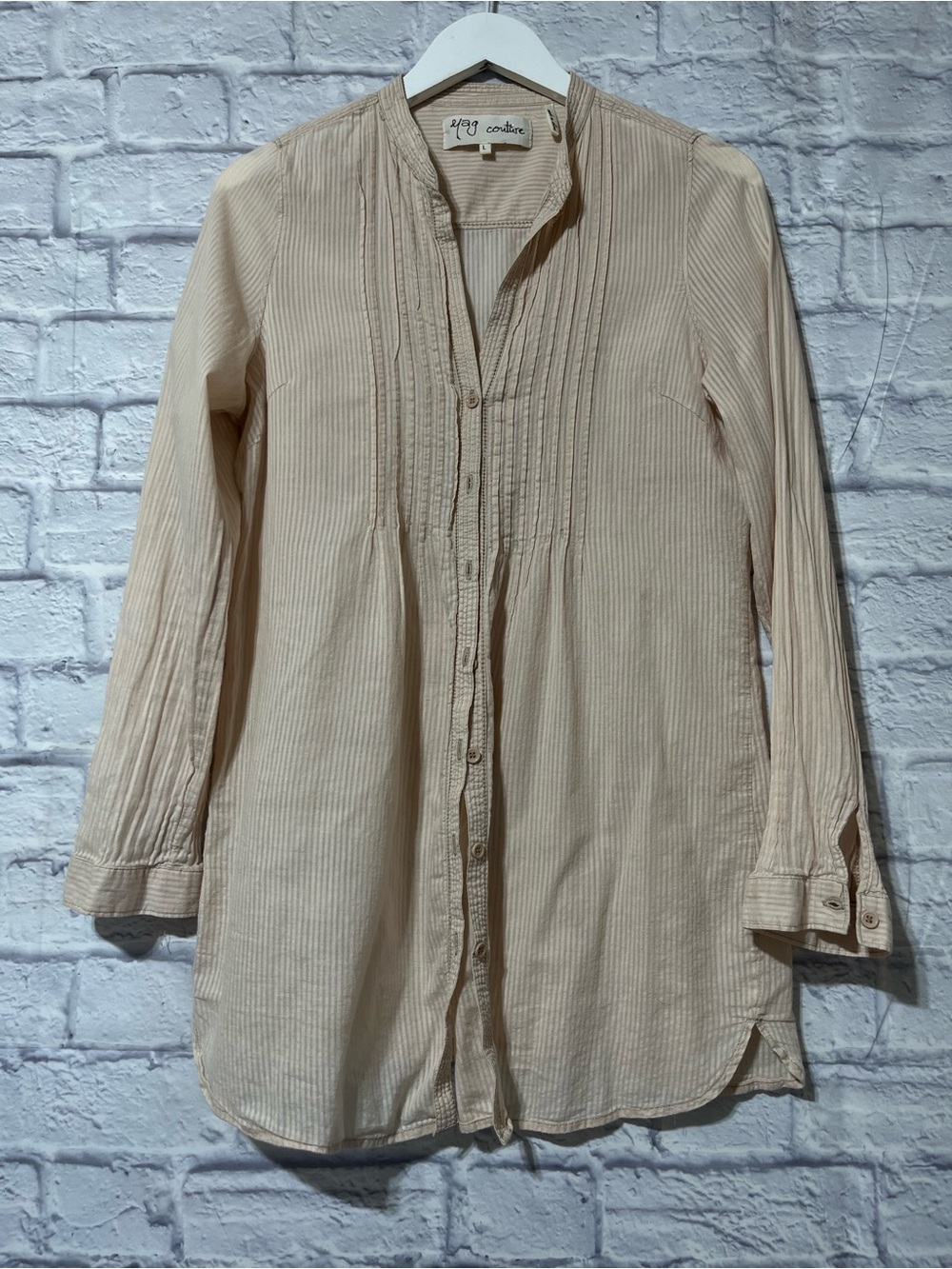 Yag Couture Light Blush Button-Down Top